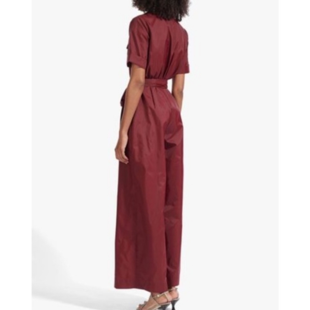 ​STAUD Millie Recycled Nylon Jumpsuit | Tawny Port Wine Red | Size 8 | Utility C - Picture 5 of 12